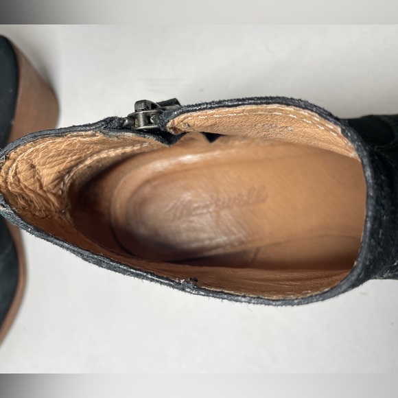 Madewell Janice Suede Black Booties Size 7 1/2 - Picture 10 of 13
